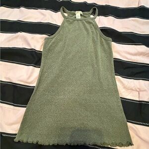 Bozzolo Olive Green Sleeveless Halter tank top